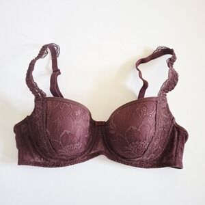 Triumph Amourette Charm Lightly Padded Underwire Bra in Burgundy US Size 34B